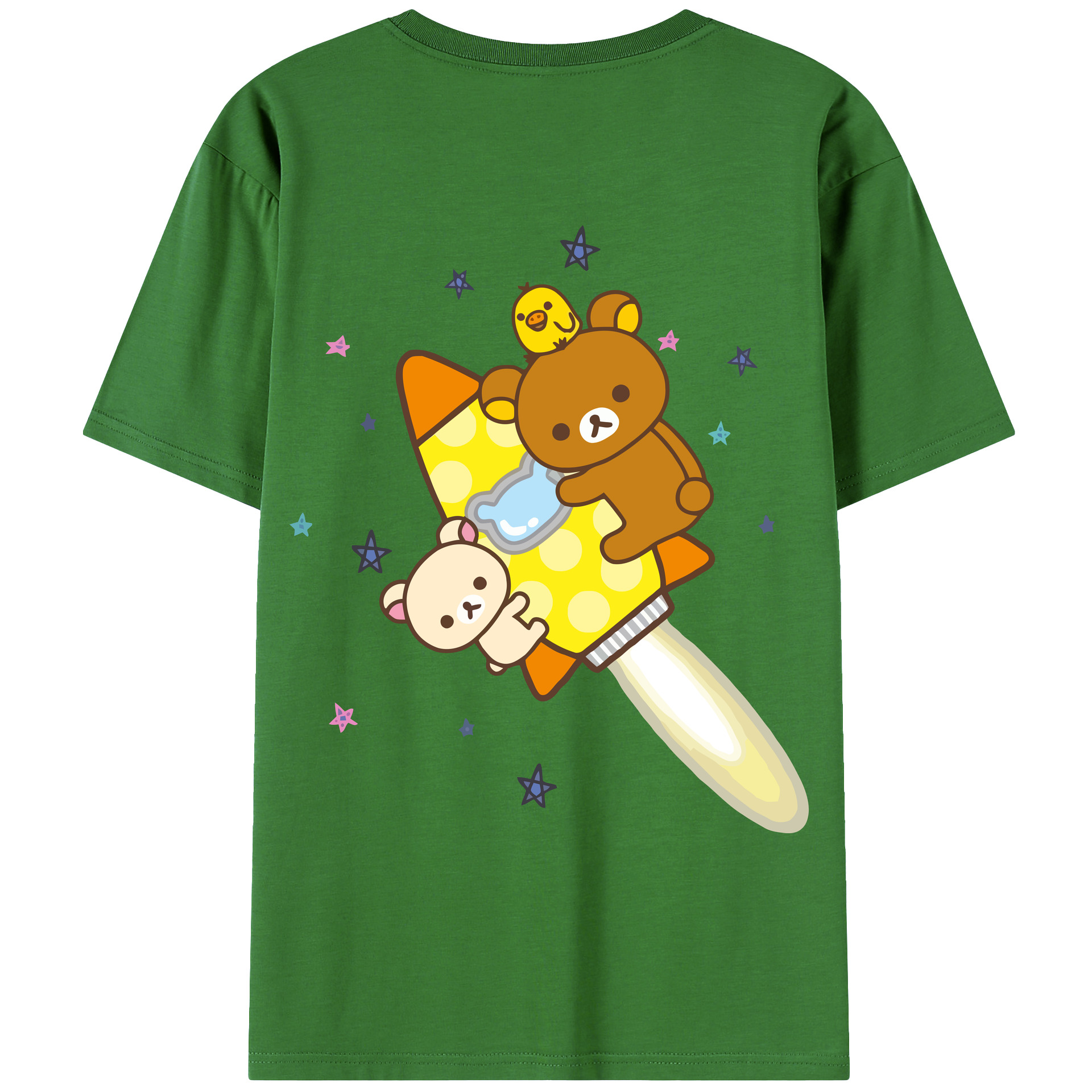 （画像用） リラックマ リラックマ キイロイトリ Rilakkuma Korilakkuma Kiiroitori レディース半袖Tシャツ(バックプリント)